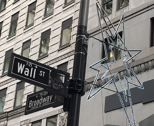 photo of Wall Street corner new york
