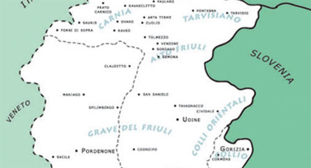 Map of Friuli Wine Region